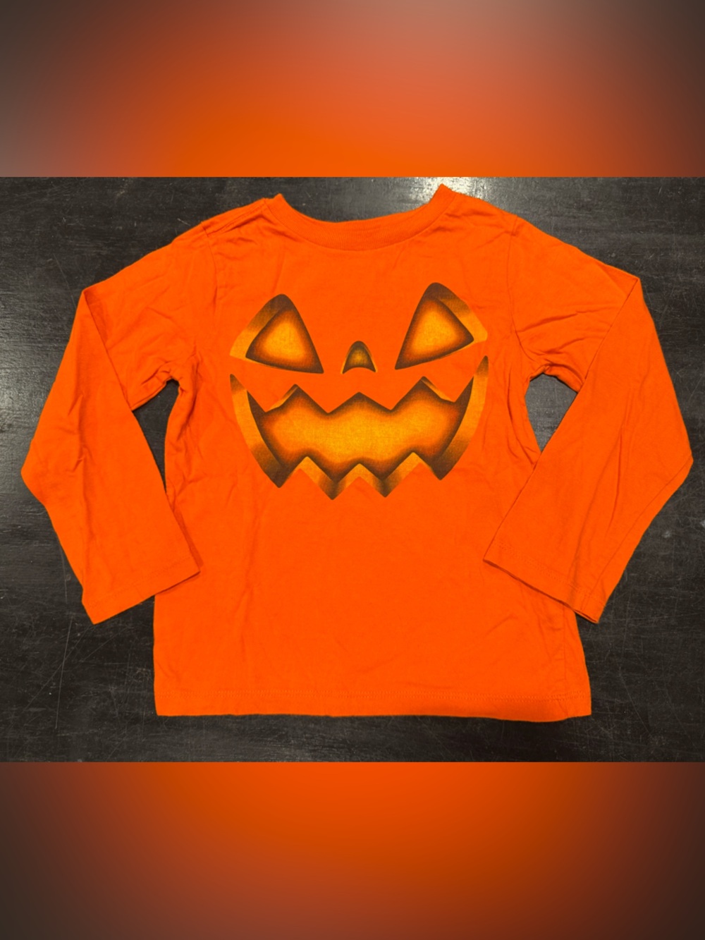 4/$15 The Children’s Place Orange Pumpkin Face Long-Sleeve Top Size 4T